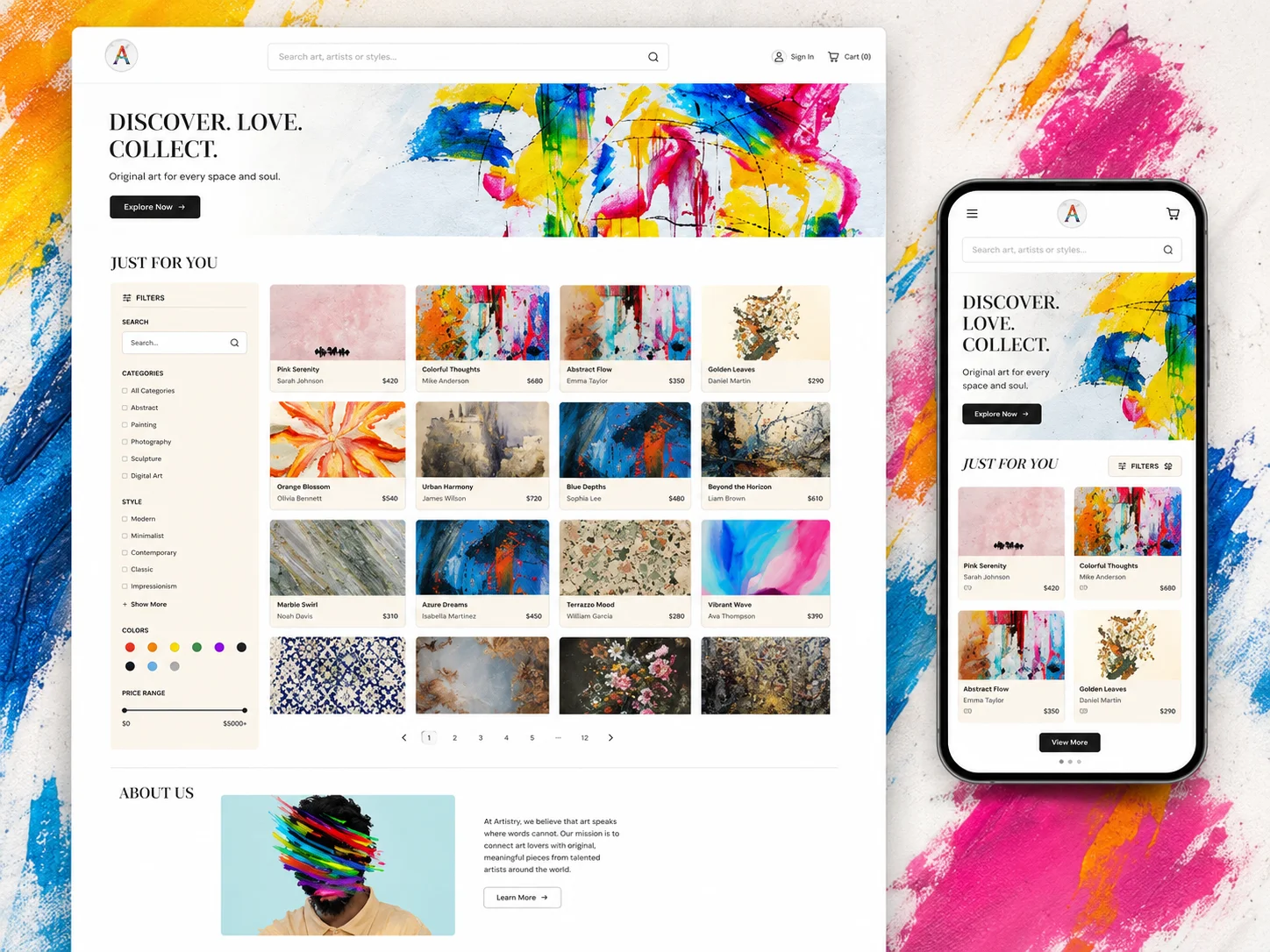 Anzoor Gallery E-commerce Website Design by Zeeshan Ahmed